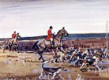 Sir Alfred James Munnings Famous Paintings - Setting Off Huntsman And Hounds